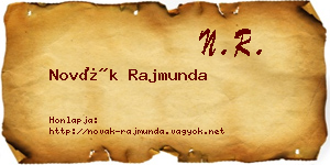 Novák Rajmunda névjegykártya
